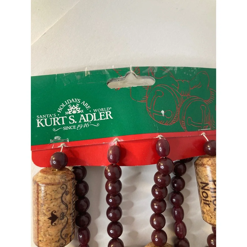 Kurt S Adler Wine Cork Garland 8FT‎ 2.43M Decorative Holiday Christmas